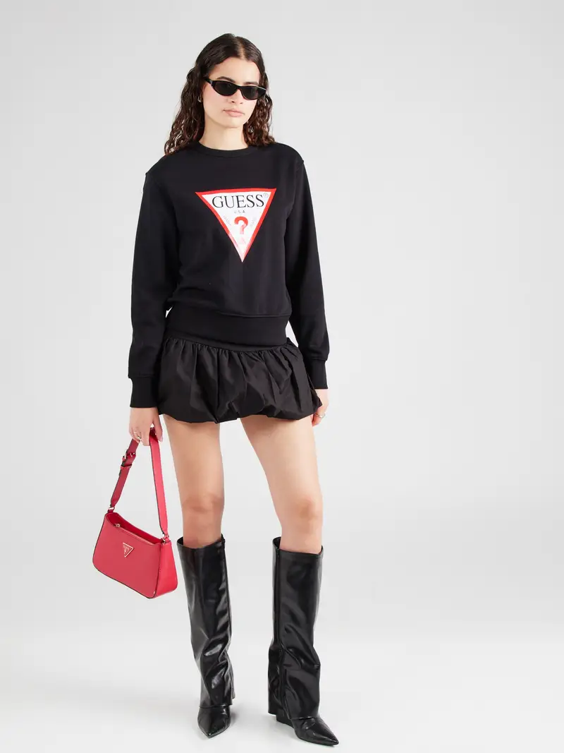 GUESS Felpa rosso / nero / bianco miniatura 3