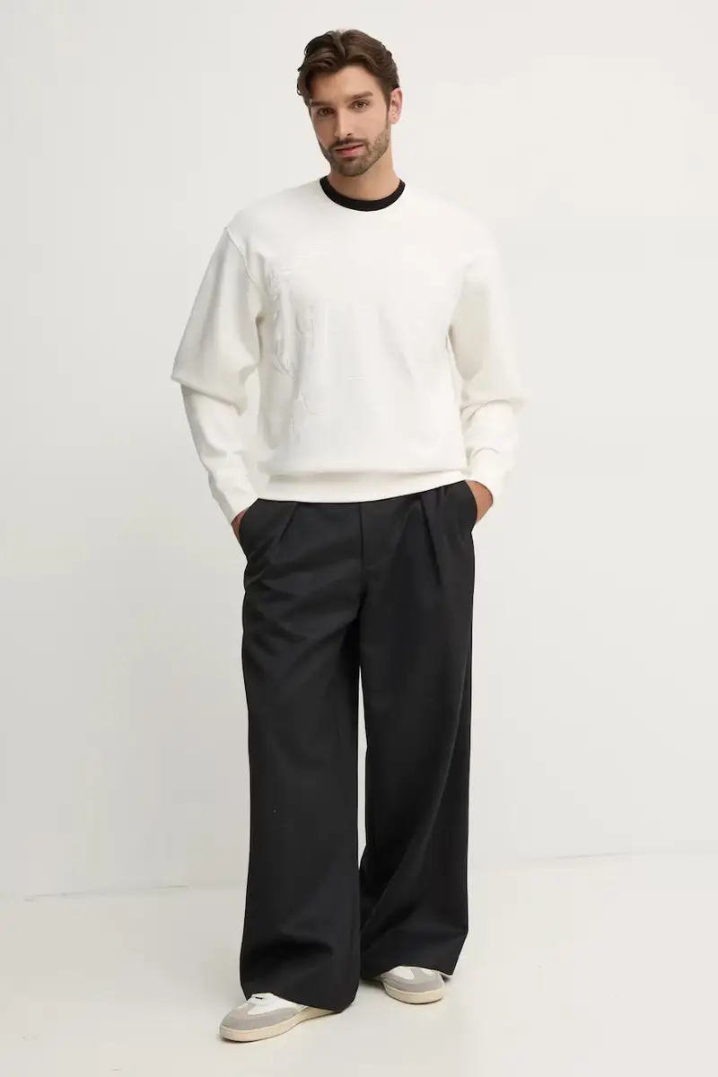 felpa ROY uomo colore beige con applicazione M4BQ04.K9YH1 miniatura 2