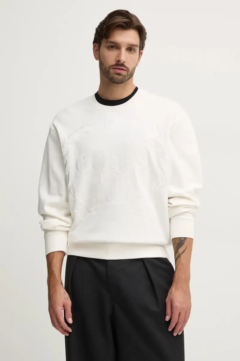 felpa ROY uomo colore beige con applicazione M4BQ04.K9YH1