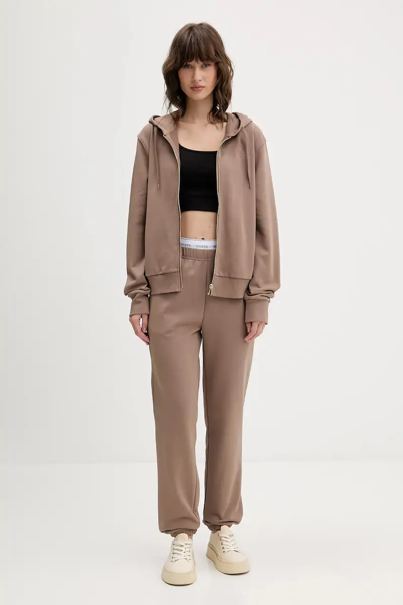 felpa SOFIA donna colore beige con cappuccio O5RQ01 KCO31 Marrone miniatura 2