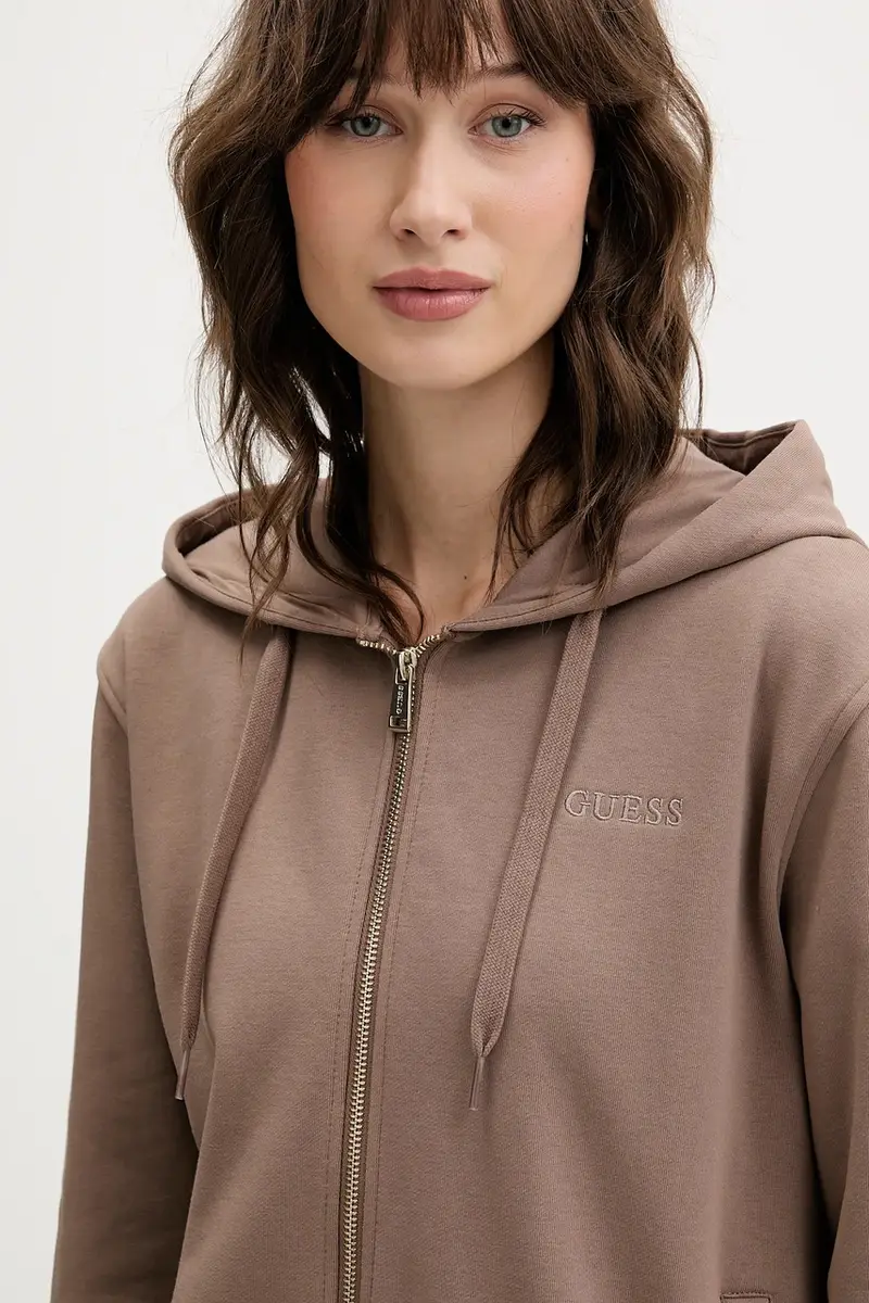 felpa SOFIA donna colore beige con cappuccio O5RQ01 KCO31 Marrone miniatura 4