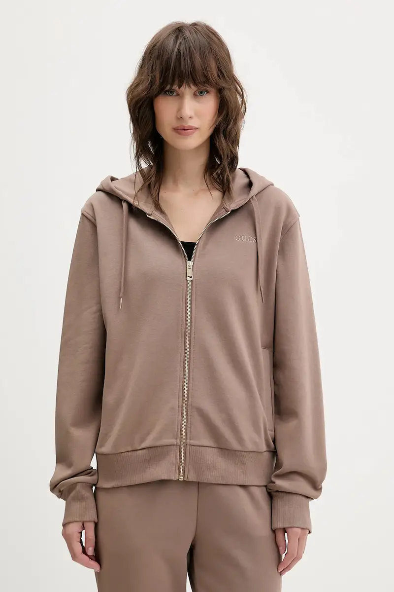 felpa SOFIA donna colore beige con cappuccio O5RQ01 KCO31 Marrone