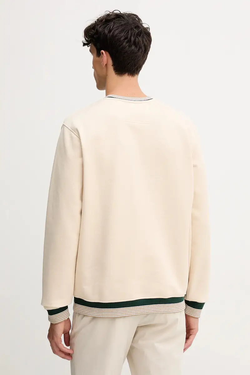 felpa uomo colore beige con applicazione M5YQ12 KCXW1 miniatura 2