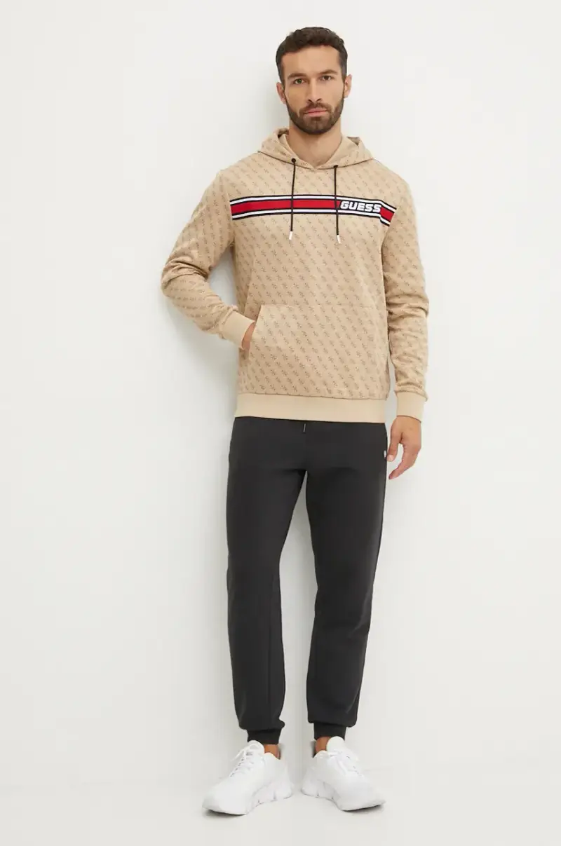 felpa uomo colore beige con cappuccio Z4BQ30 FL04Q miniatura 2