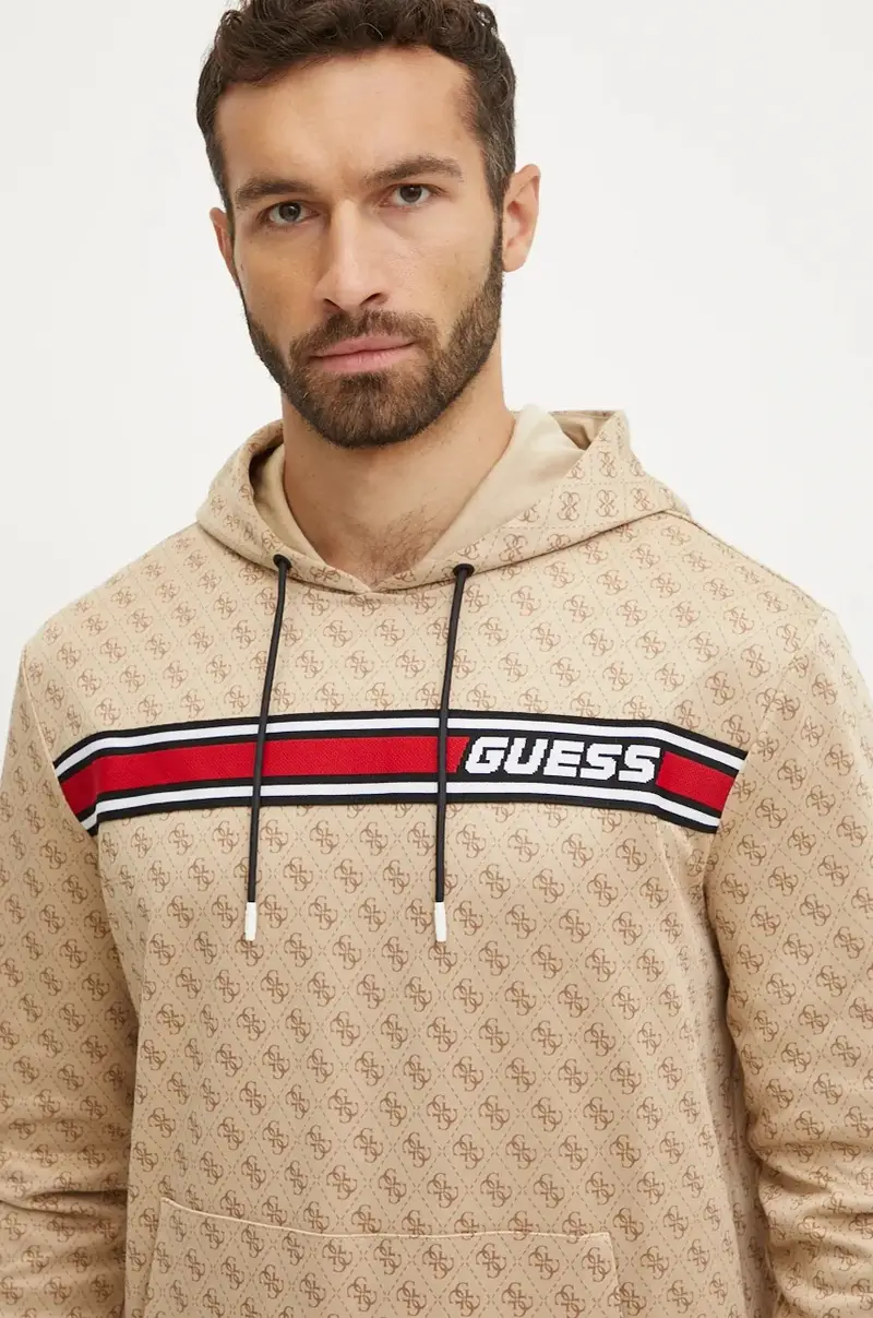 felpa uomo colore beige con cappuccio Z4BQ30 FL04Q miniatura 4