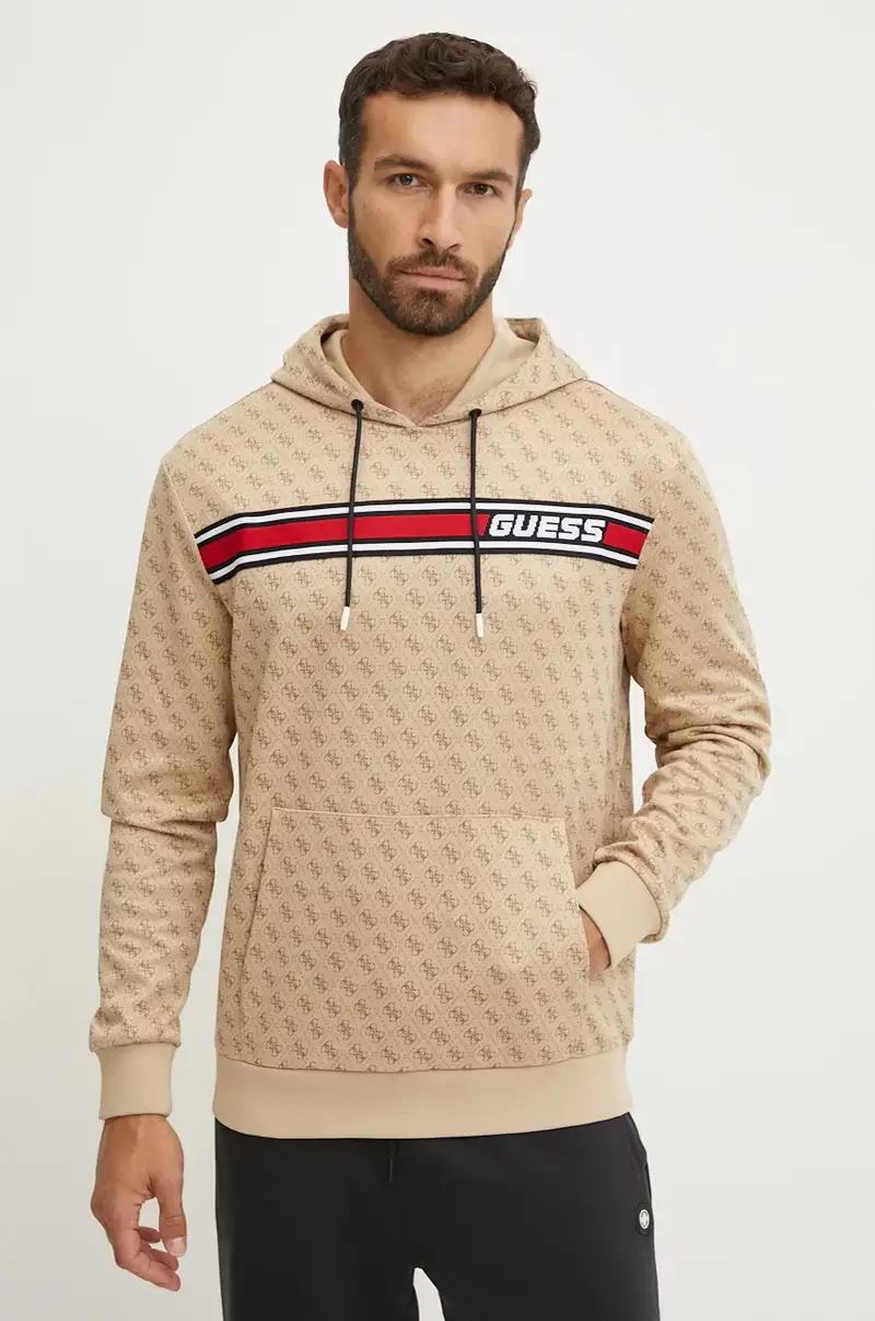 felpa uomo colore beige con cappuccio Z4BQ30 FL04Q