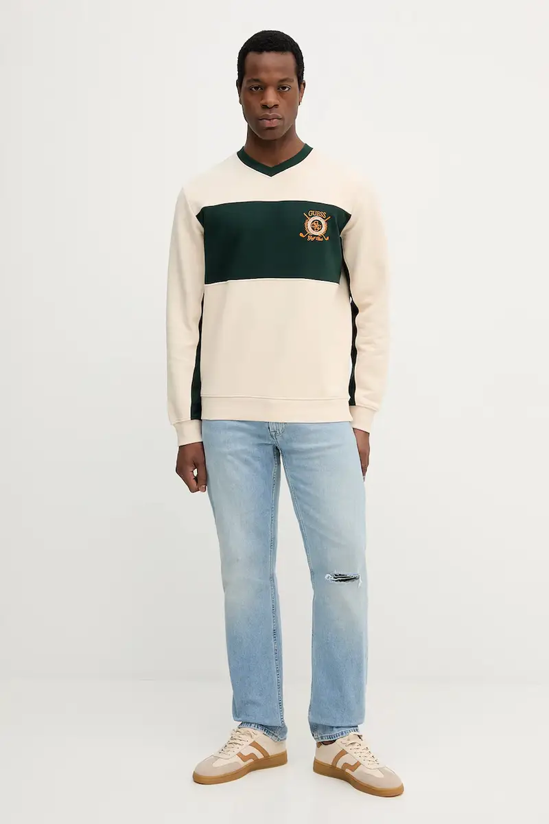 felpa uomo colore beige M5YQ11 KCXW1 miniatura 2