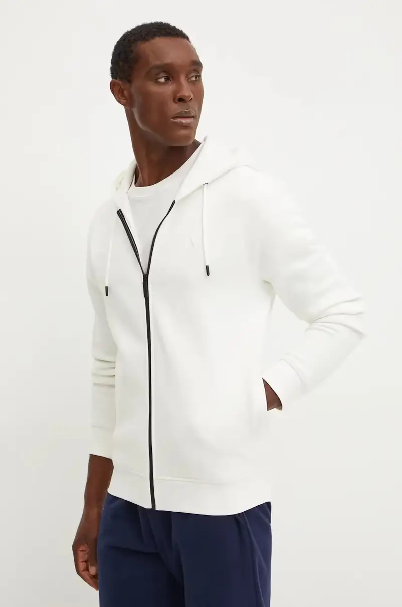 felpa uomo colore bianco con cappuccio Beige