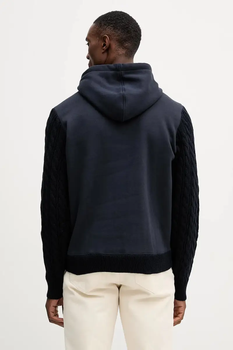 felpa uomo colore blu navy con cappuccio M5BQ15 K0981 miniatura 3