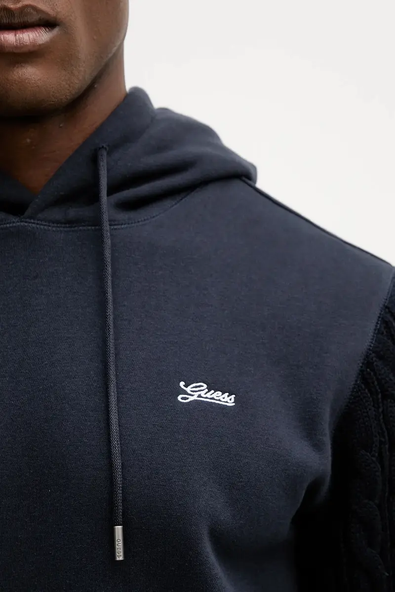 felpa uomo colore blu navy con cappuccio M5BQ15 K0981 miniatura 5