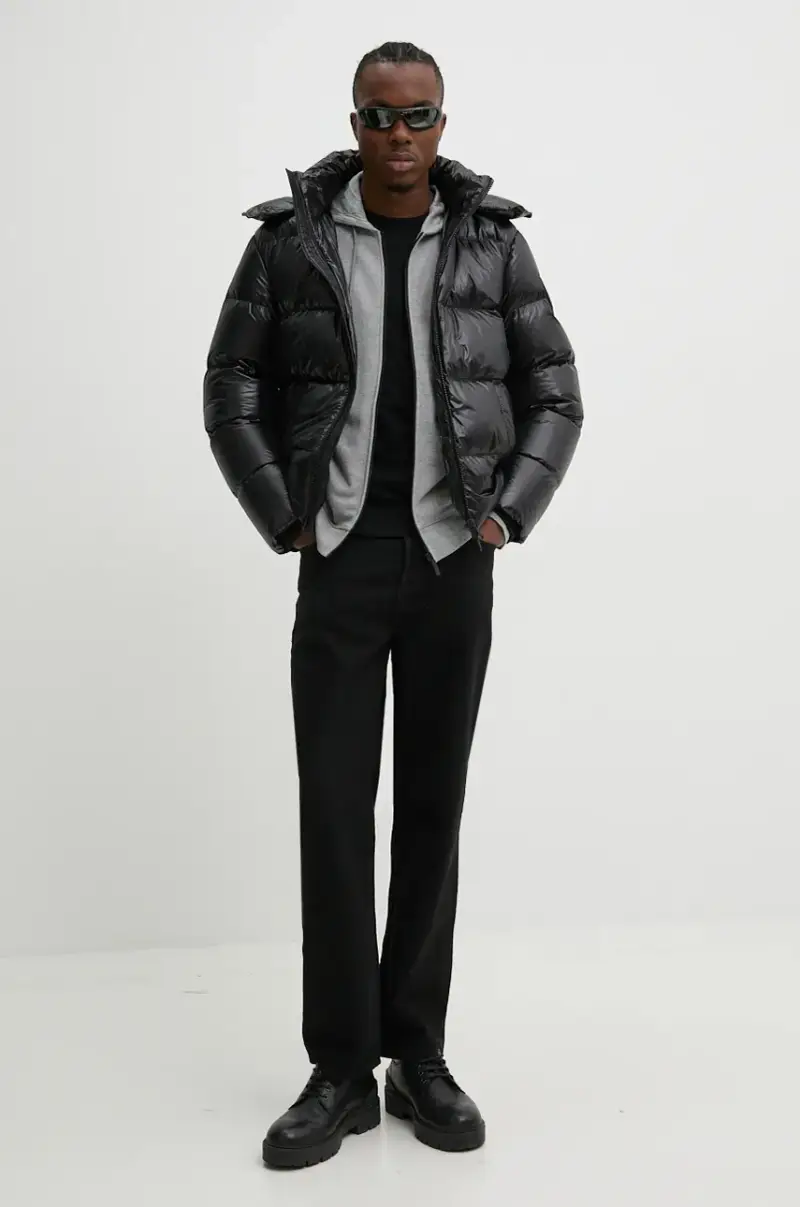 felpa uomo colore grigio con cappuccio miniatura 2