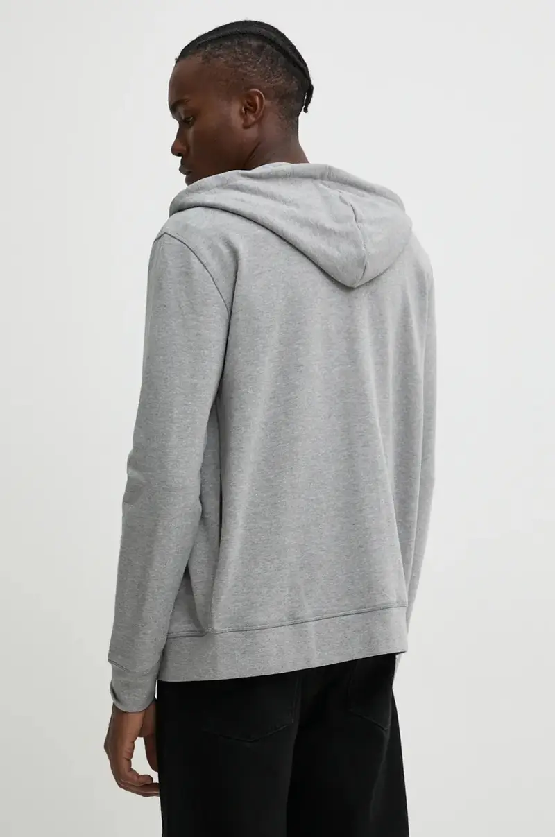 felpa uomo colore grigio con cappuccio miniatura 3