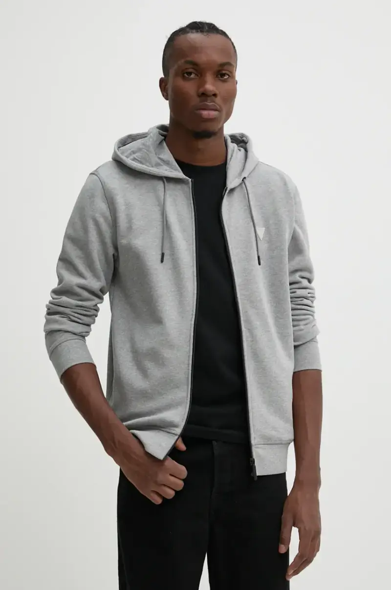 felpa uomo colore grigio con cappuccio