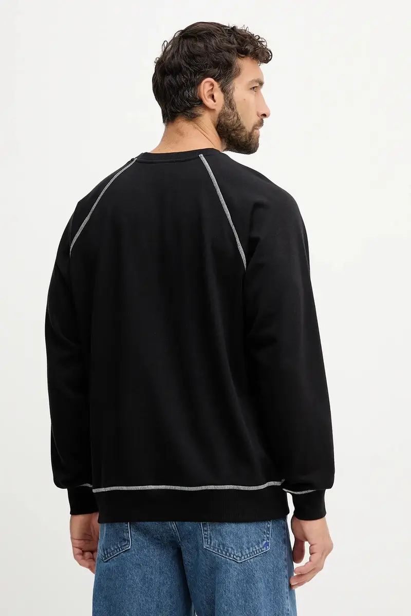 felpa uomo colore nero con applicazione U5RQ00 KCO31 miniatura 3