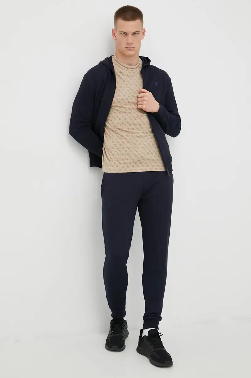 felpa uomo con cappuccio Blu navy miniatura 2