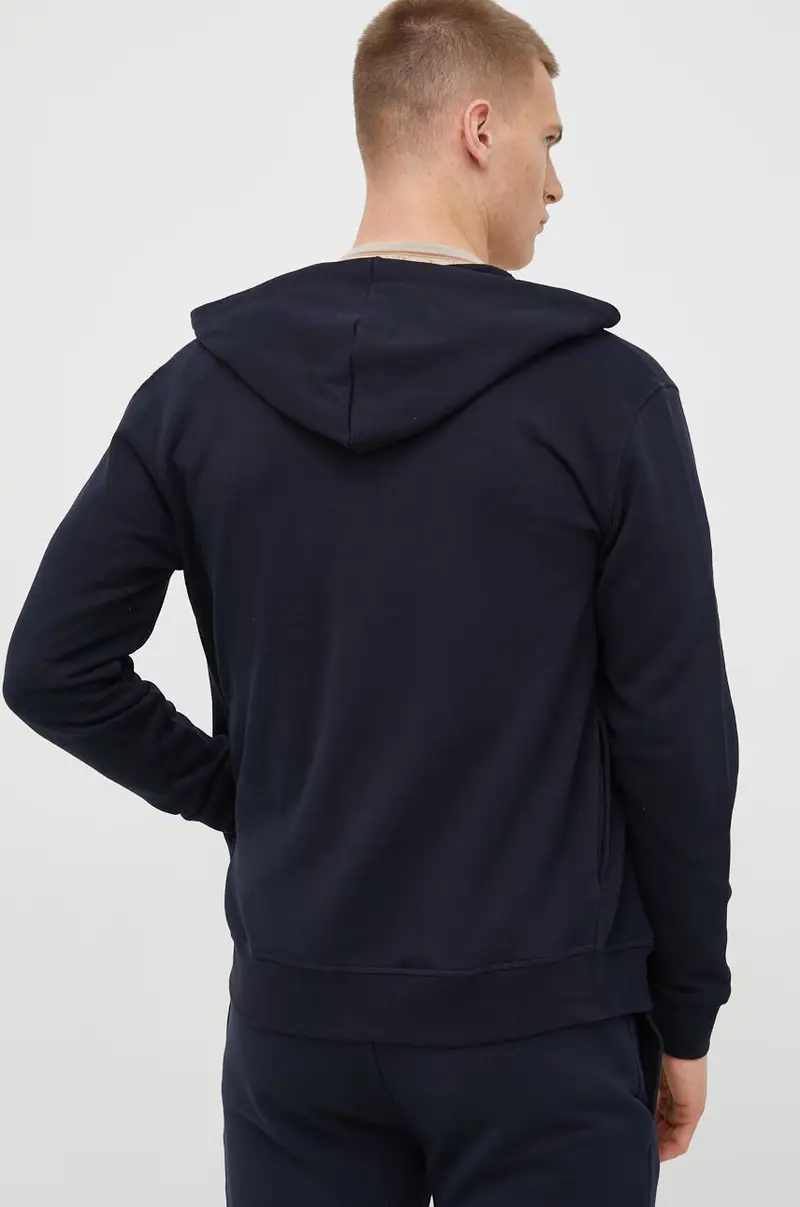 felpa uomo con cappuccio Blu navy miniatura 3