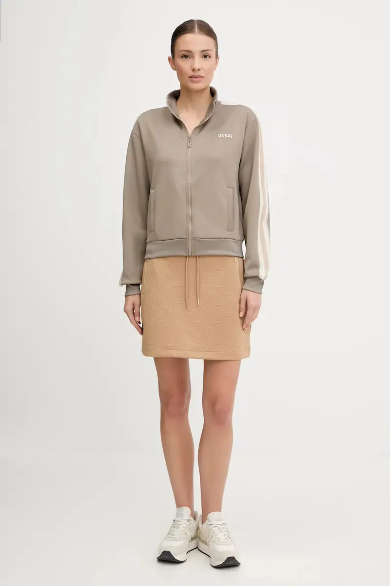 felpa YARROW donna colore nero con applicazione V5GQ18 KCRU2 Verde miniatura 2