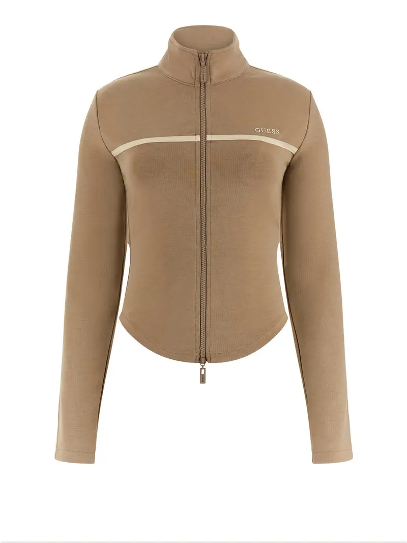 felpa zip guess da donna - beige