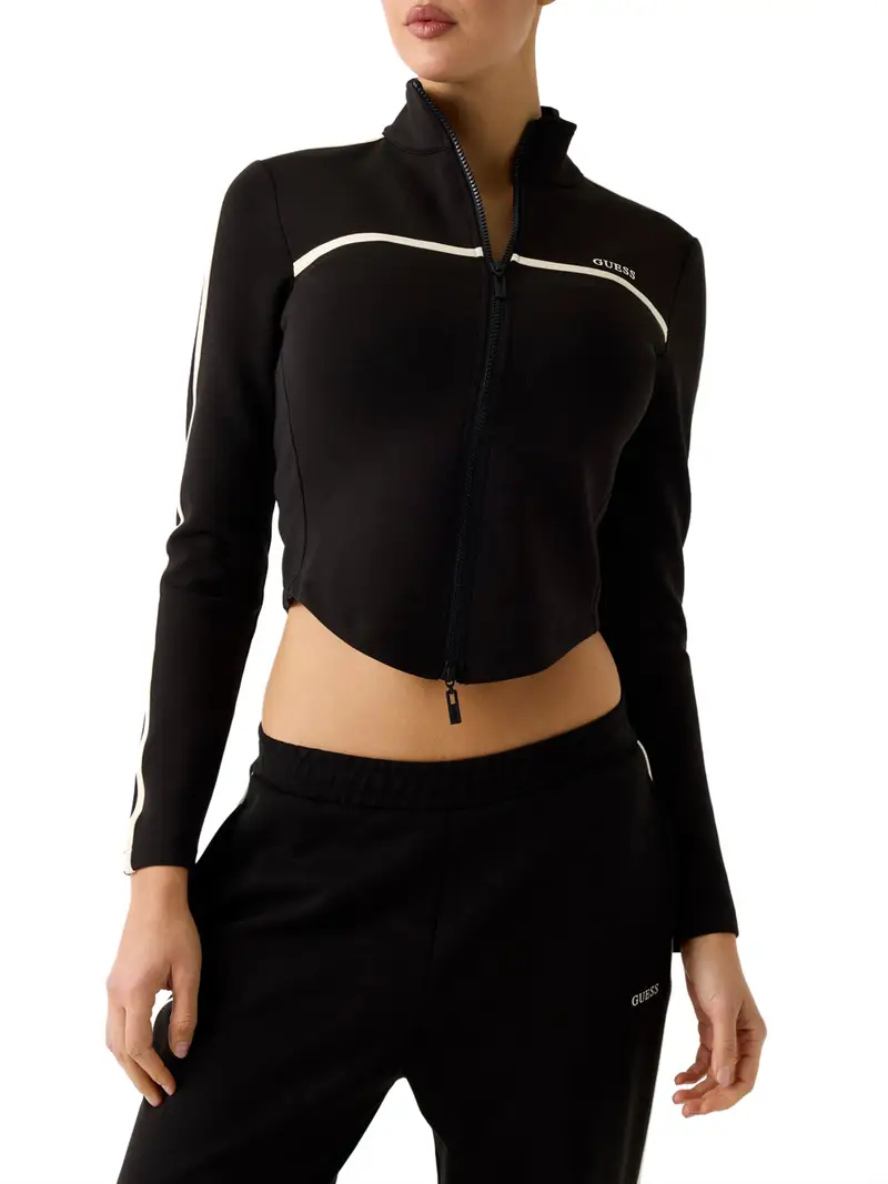 felpa zip guess da donna - nero