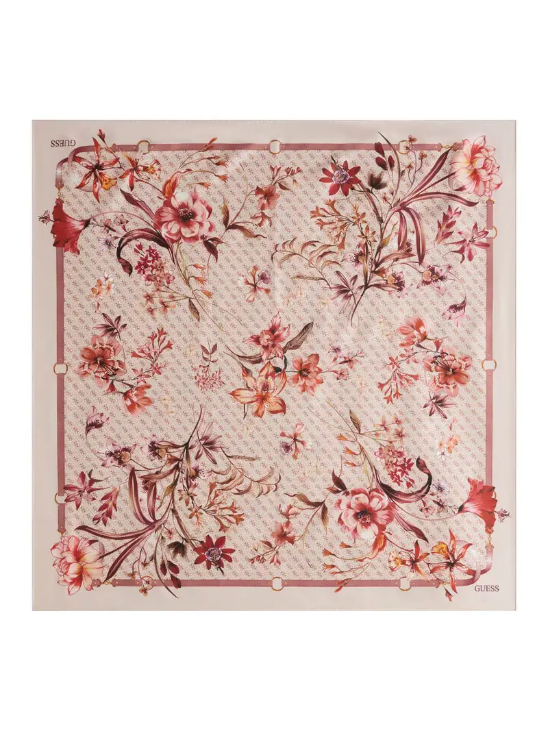 Foulard beige / marrone chiaro / mandarino / rosso rubino