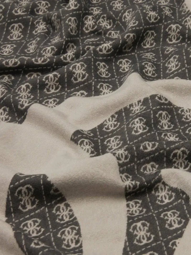 Foulard beige / nero miniatura 2