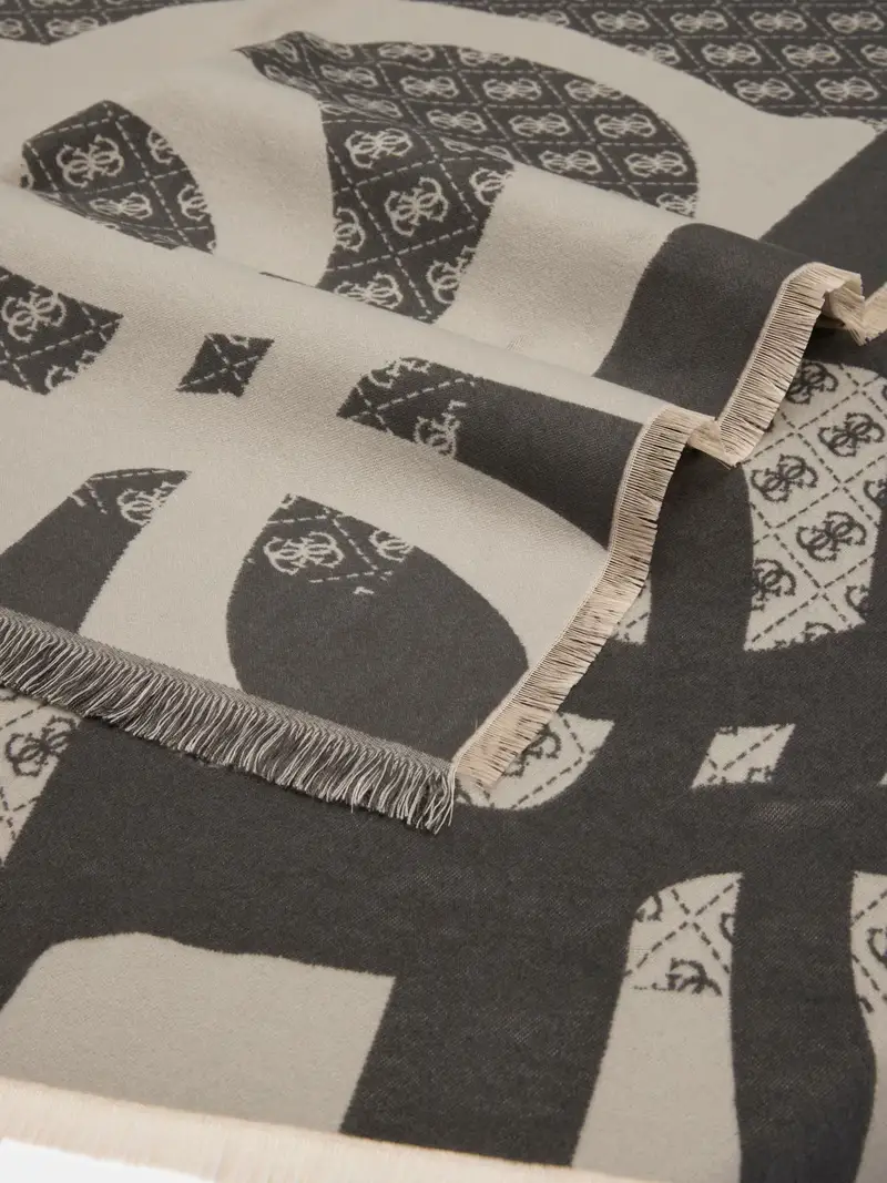 Foulard beige / nero miniatura 3