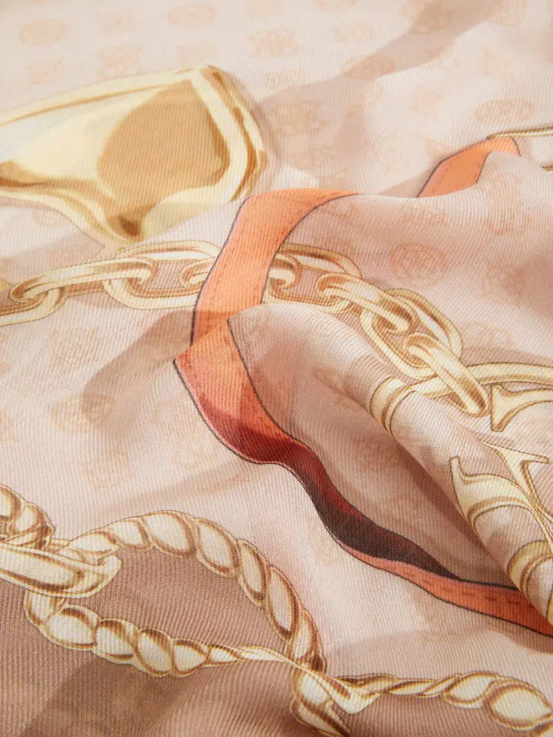 Foulard beige / oro / talpa / albicocca miniatura 2