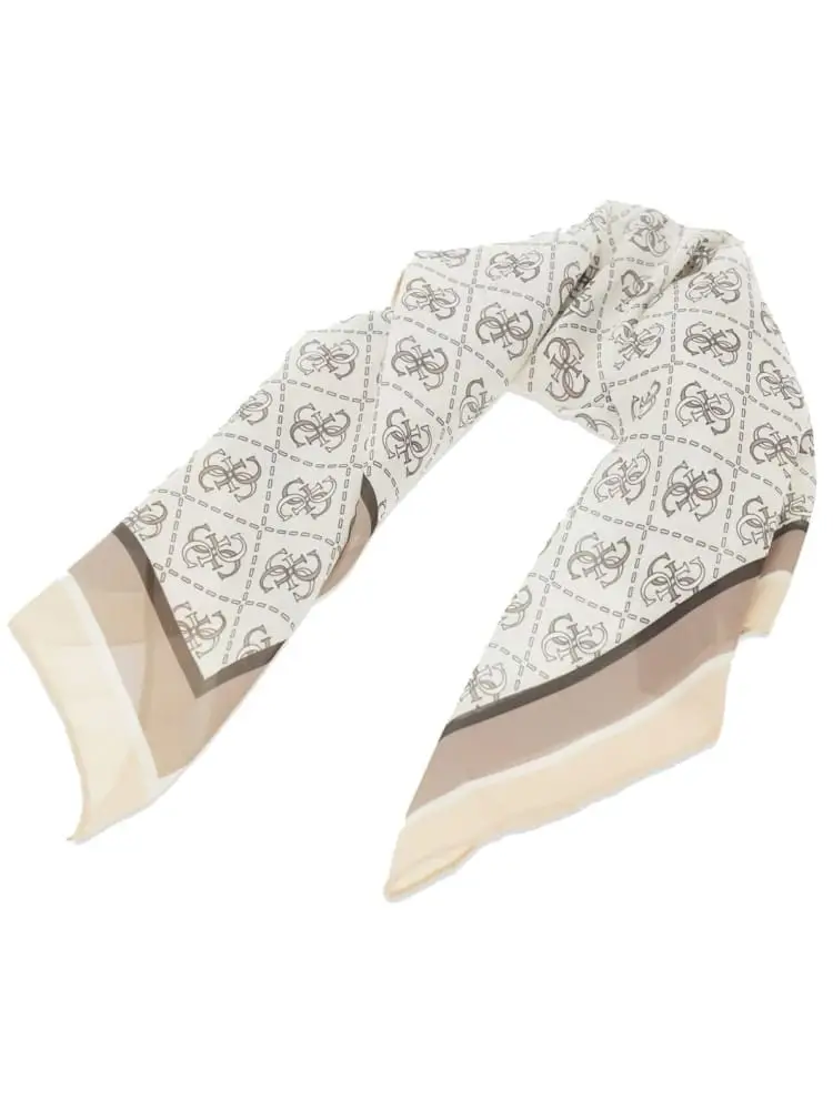 foulard donna con motivo 4g beige miniatura 2