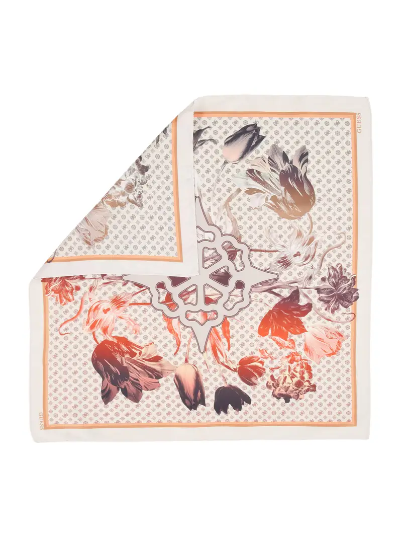 Foulard grigio / prugna / arancione scuro / bianco