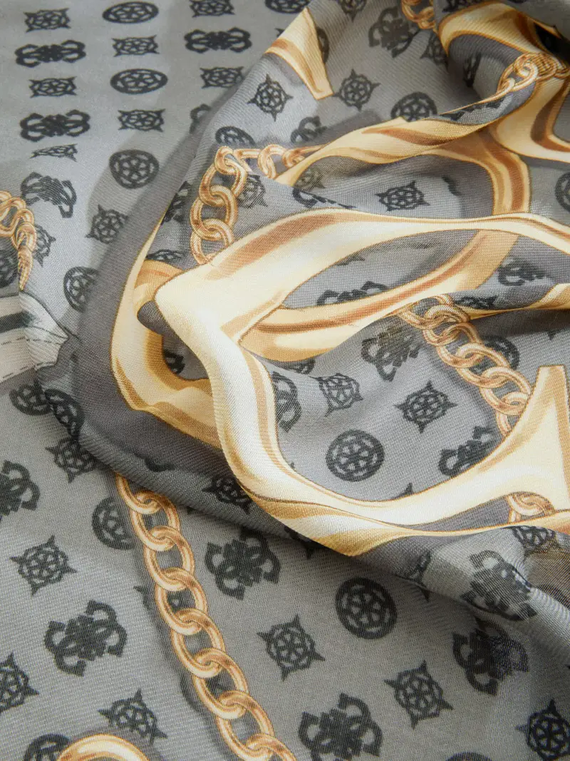 Foulard 'KEFIAH' giallo oro / grigio / nero miniatura 2