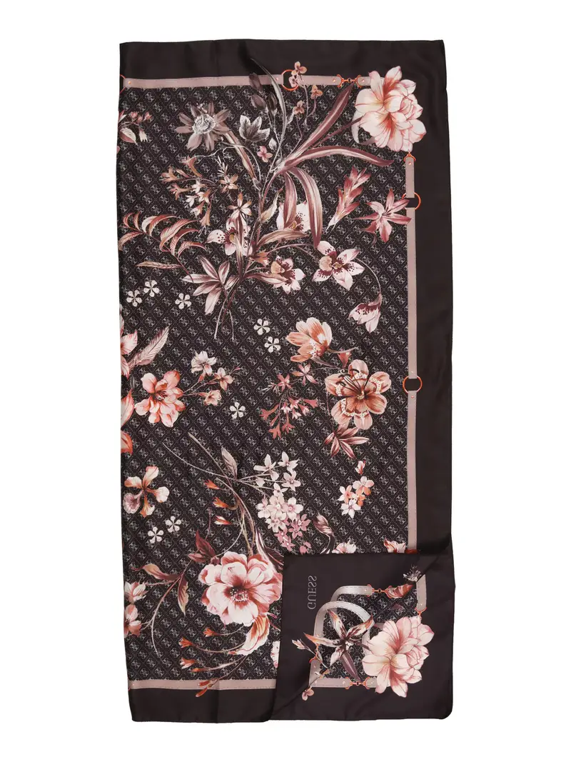 Foulard rosa chiaro / nero miniatura 2