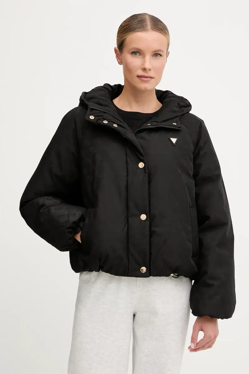 Guess Giacca 4G Nero Donna in fibra REPREVE