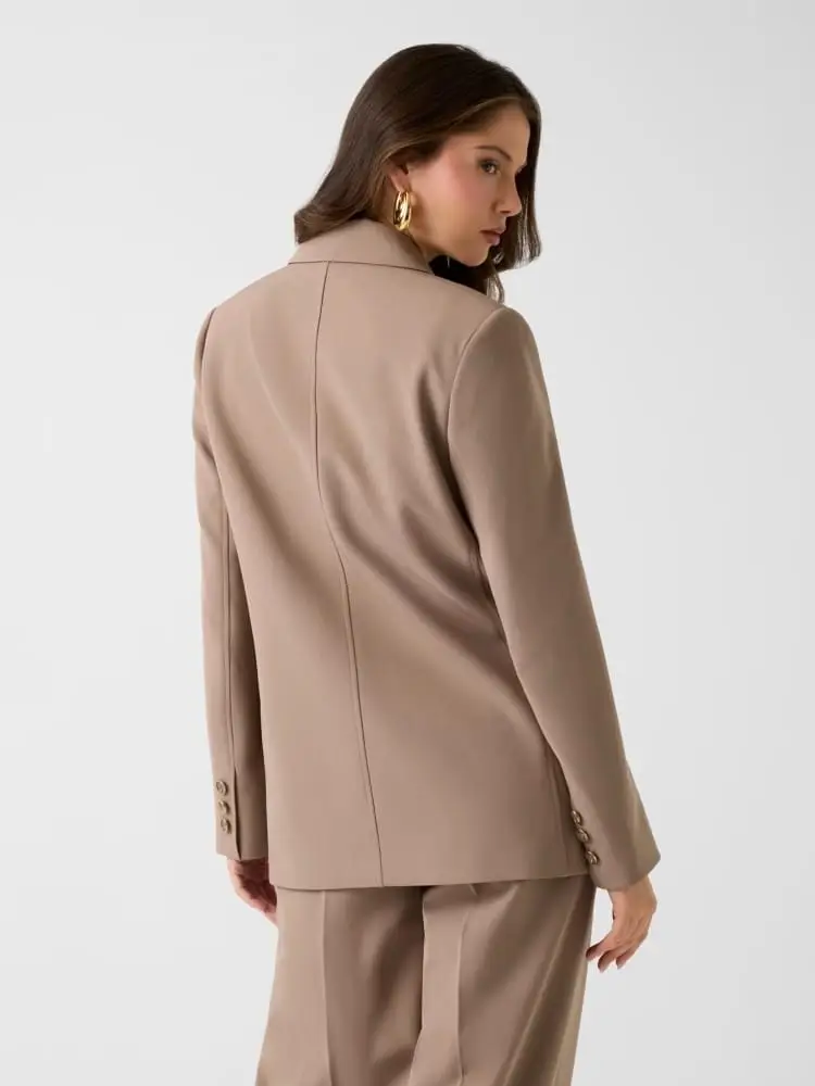 giacca beige scuro doppiopetto miniatura 2