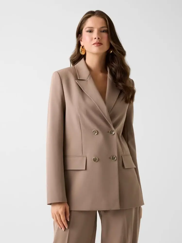 giacca beige scuro doppiopetto