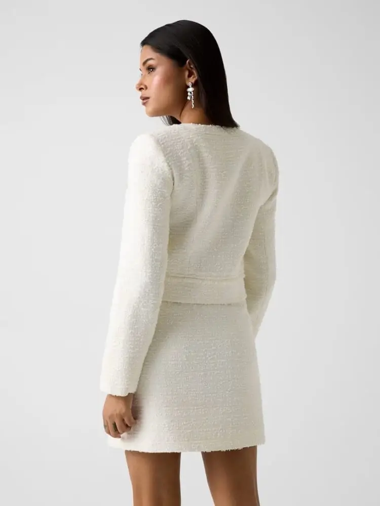 giacca bianca donna bottoni con logo miniatura 2