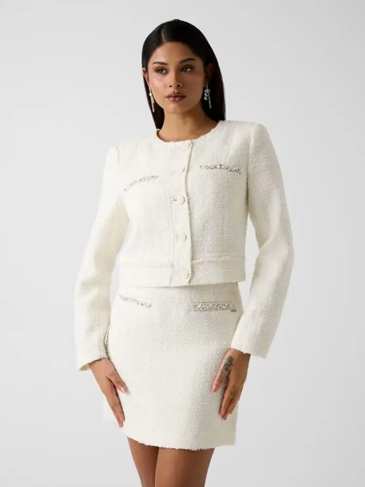 giacca bianca donna bottoni con logo