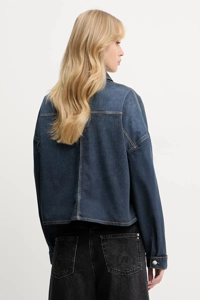 giacca camicia WESTERN colore blu navy W5YN90 D0213 miniatura 3