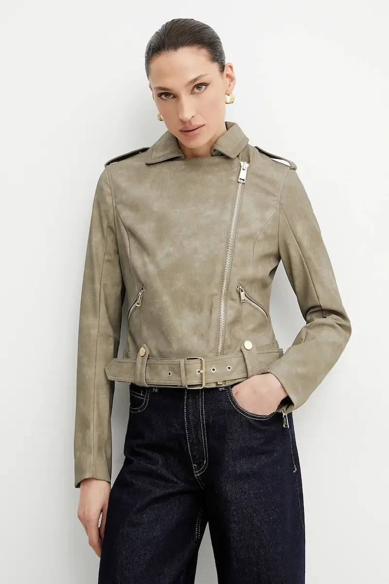 giacca da motociclista colore beige W5GL30 WHA90