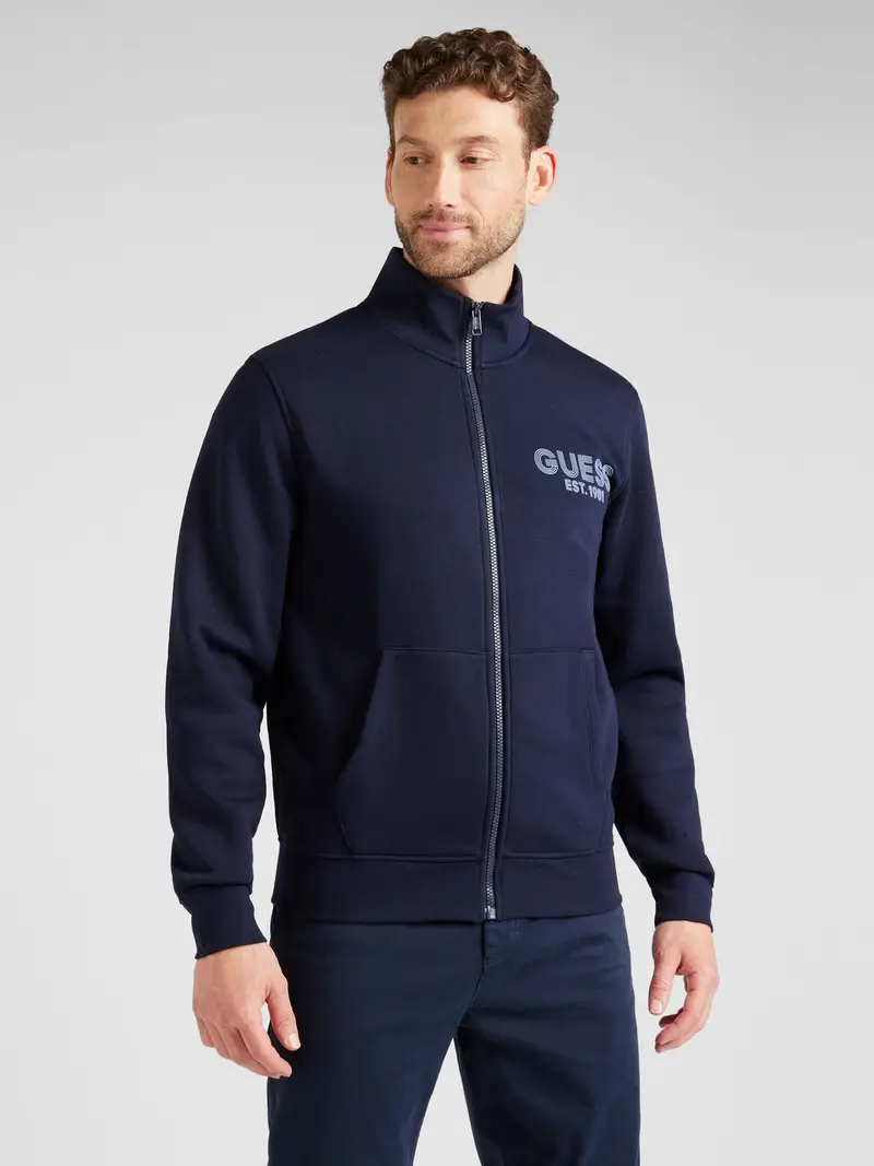 GUESS Giacca di felpa blu colomba / blu scuro miniatura 3