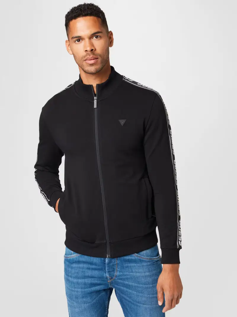 Giacca di felpa nero / bianco miniatura 2