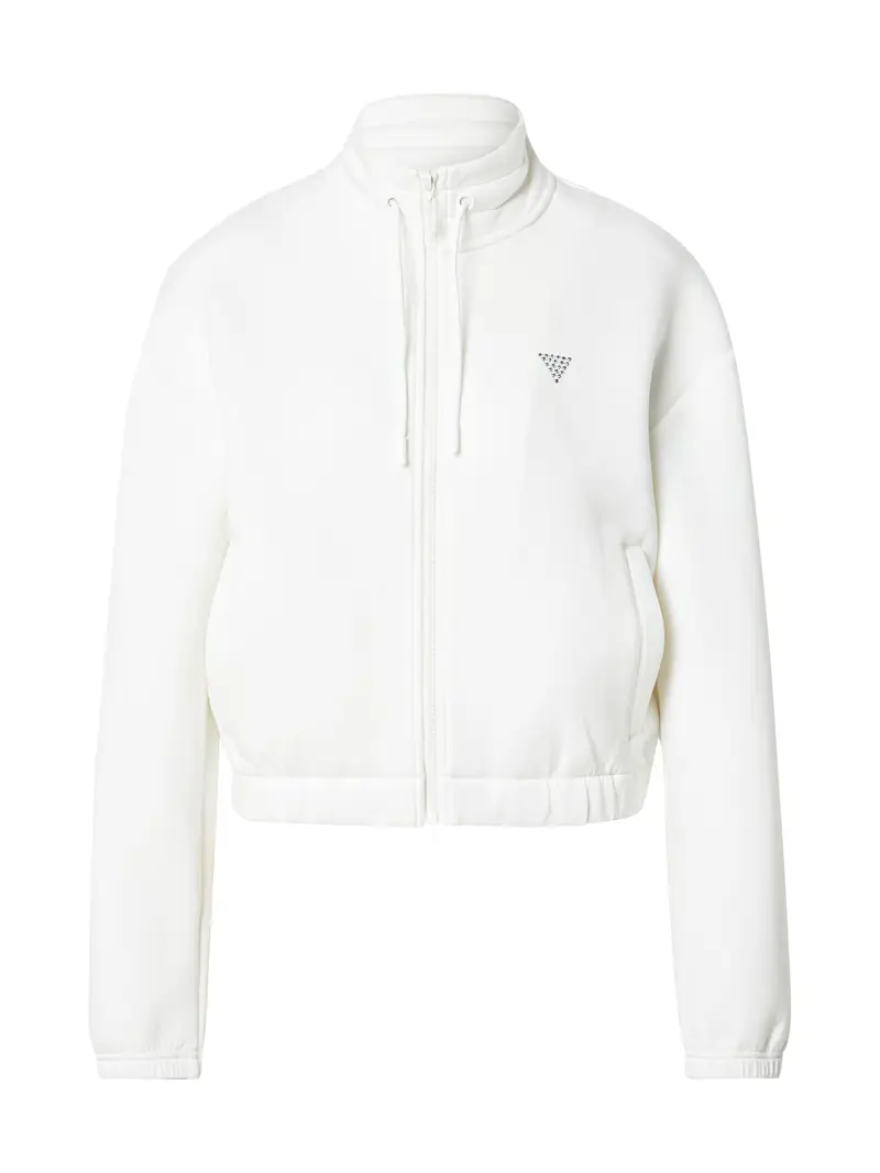 Giacca di felpa sportiva 'CECILIA' argento / bianco naturale