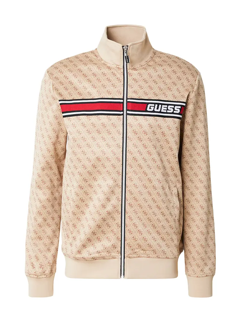 Giacca di felpa sportiva Korbin cappuccino / rosso / nero / bianco