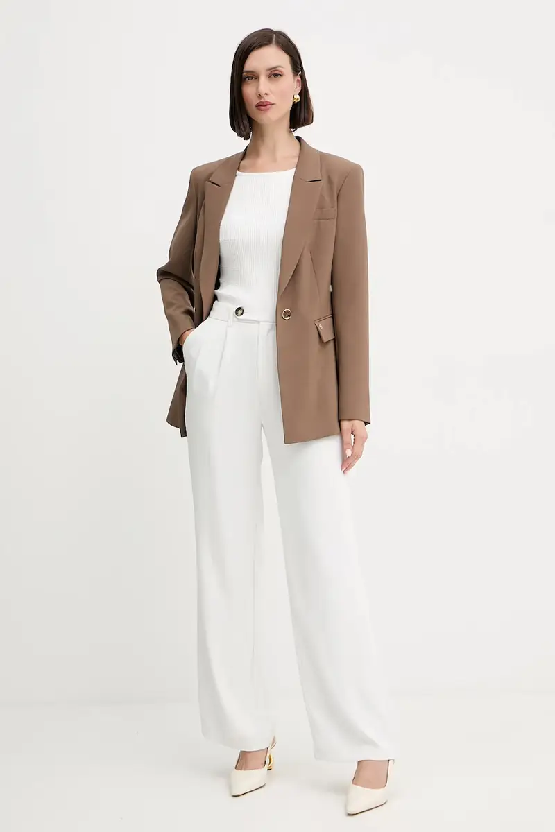 Guess Giacca donna marrone con spalline imbottite miniatura 2