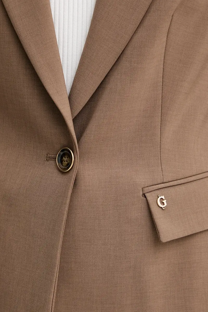 Guess Giacca donna marrone con spalline imbottite miniatura 5