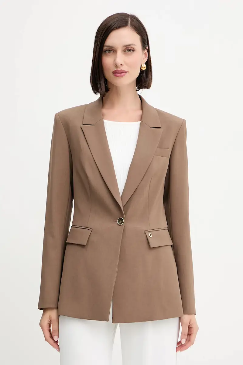 Guess Giacca donna marrone con spalline imbottite