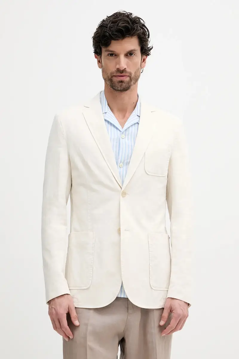 giacca in lino misto TYRON uomo colore beige M5GN09 WH782