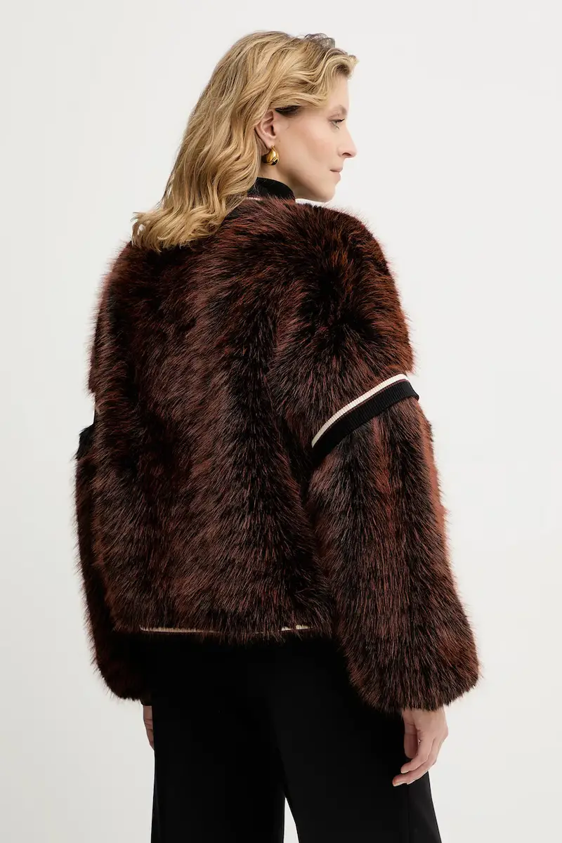 Guess Giacca donna marrone in pelliccia sintetica miniatura 3