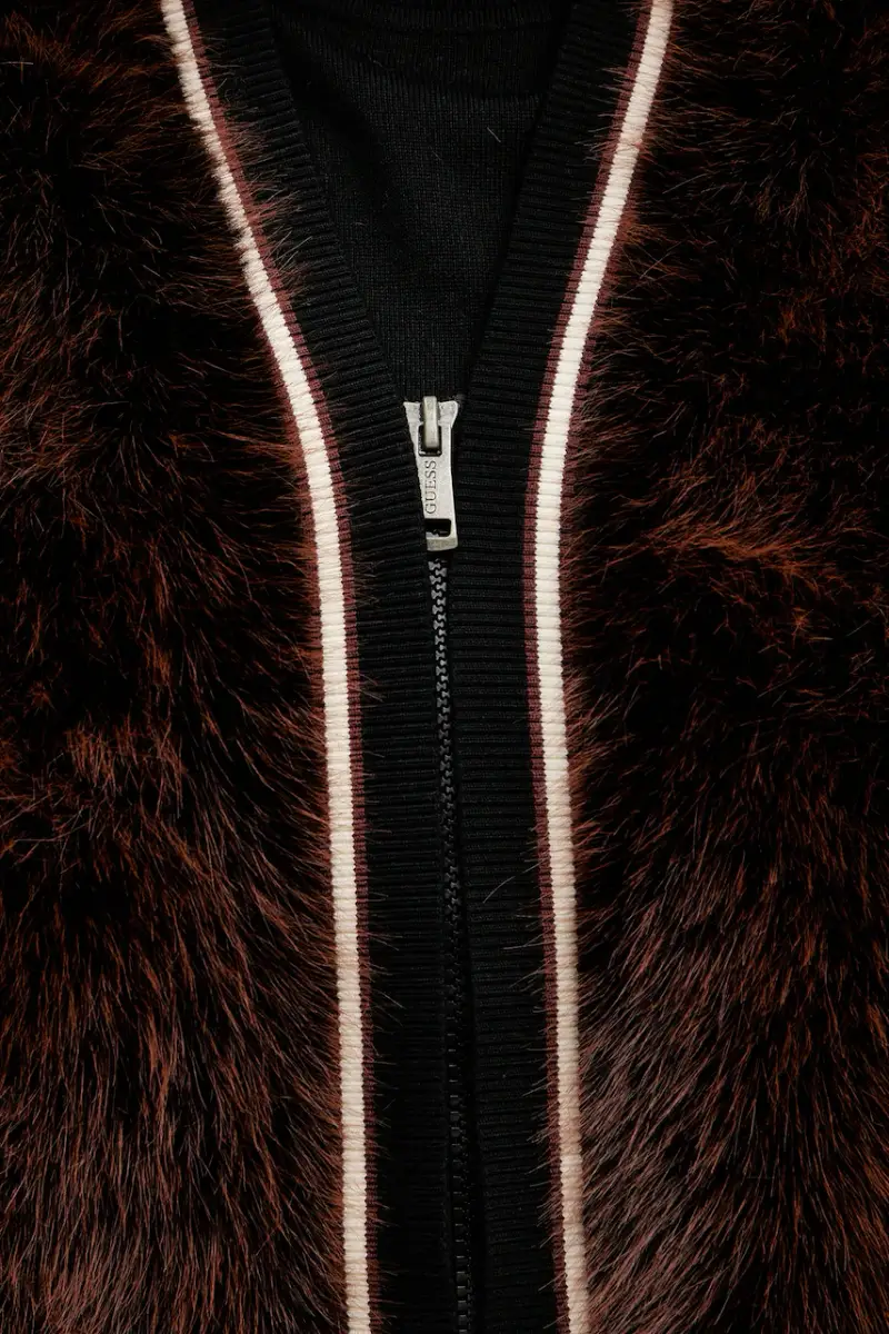 Guess Giacca donna marrone in pelliccia sintetica miniatura 5