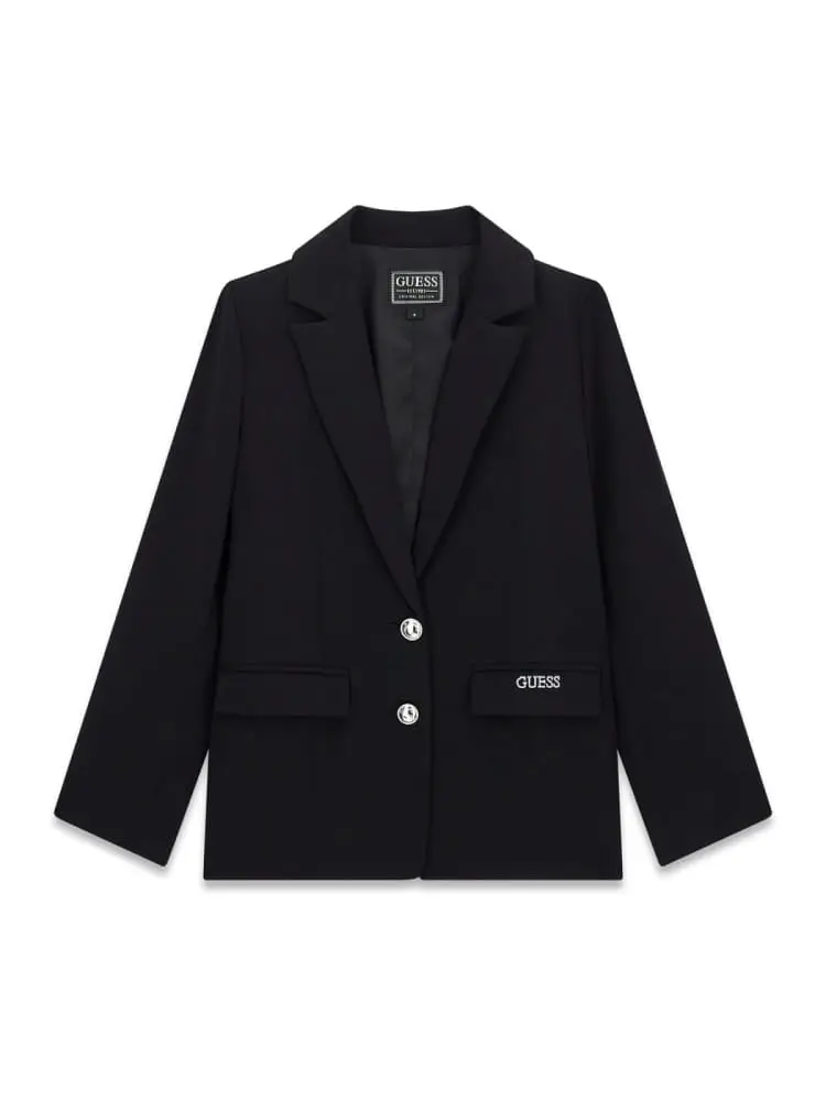 giacca kids/junior in twill di cotone nero