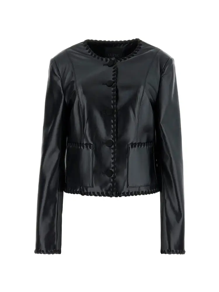 giacca leontine embro in ecopelle bianca